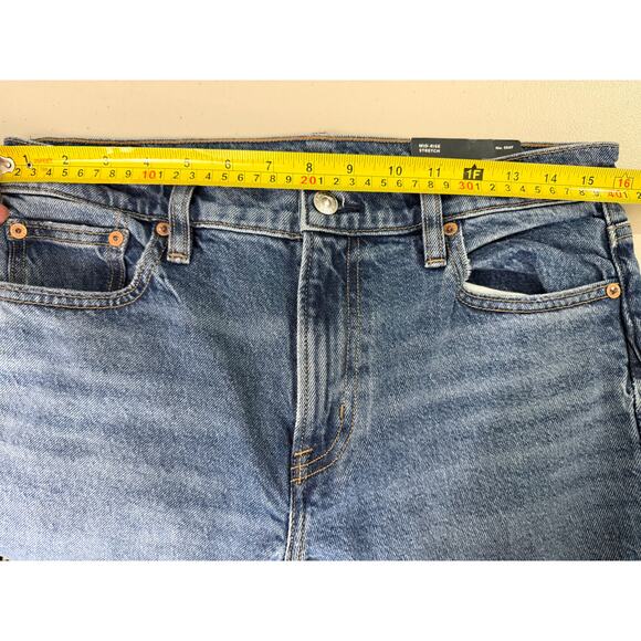 NWT American Eagle Stretch Barrel Jeans Mid-Rise Tinted Medium Sz 4 R - Picture 13 of 15